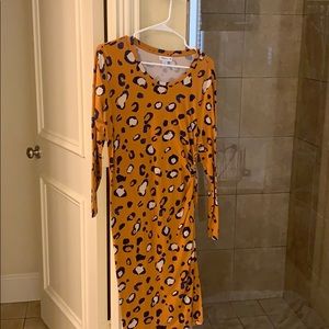 Mustard leopard dress